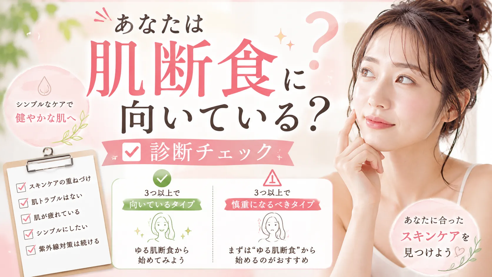 あなたは肌断食に向いている？診断チェック